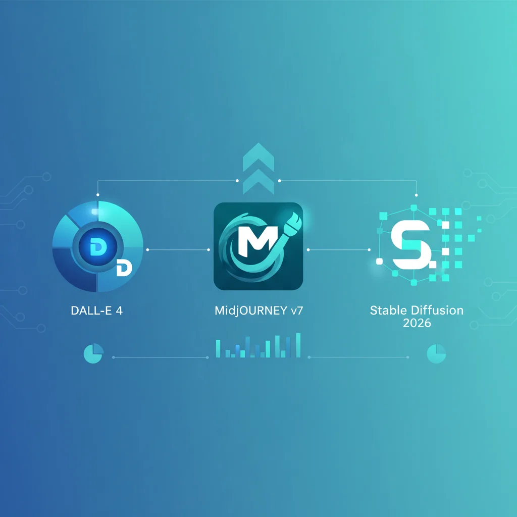 Comparacion de IA para Imagenes DALL-E 4 Midjourney v7 SD 2026